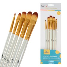 Synthetics set, 5 pieces (No. 1/8.3/8.5/8.1/2.1/4), flat, rounded, in the blister