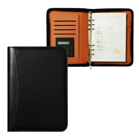 Organizer on the rings A5, 96 sheets in a ruler, on a zipper from 3 sides, leatherette, with a calculator, mix-8