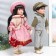 Doll Collectible couple "Julia and Igor, Pink strip" set 2 pcs 40 cm