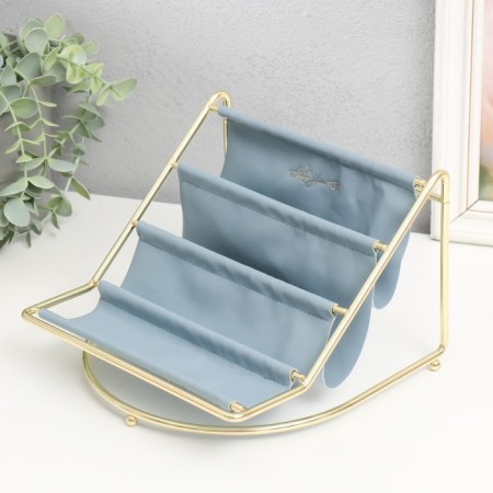 Steam for trifles metal, leatherette 4 tiers "Scandy" Blue 20.5x20x14.5 cm-1