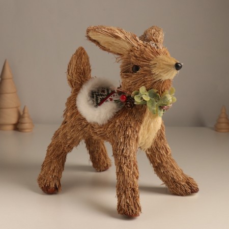 Decor "Deer in the New Year's cape" 18x15x21 cm