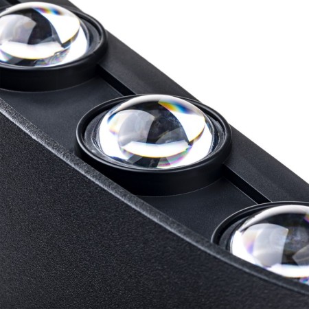 Lamp wall cover Duwi Nuovo 210x42x78mm 8W plastic 4200K IP 54 Black 8 rays 990522-4