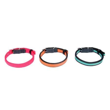 Collar of two-layer nylon zoonik, 31-45 x 2 cm Mix flowers