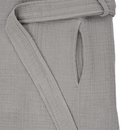 Essential bathrobe, multilayer muslin, size S, color gray color-10