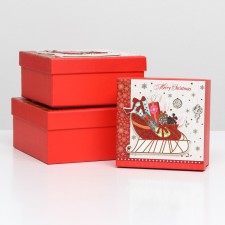 A set of boxes 3 in 1 15.5x15.5x7.5 - 18x18x8.5 - 20x20x9.5 cm.