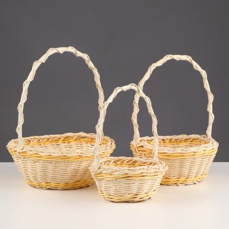 Set of baskets, 3, 9 × 21, 15 × 19, 12 × 16 cm, rattan, mix-2