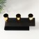 Summary metal for 3 candles "deco" black with gold 15.2x4.7x11 cm