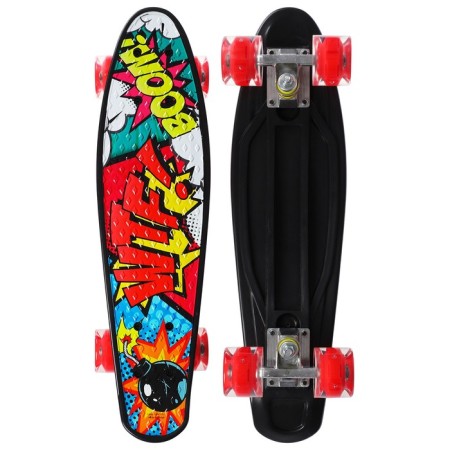 Penniboard Onlytop "Turbopushka", 56x16 cm, light wheels PU 60x45 mm, ABEC 7, aluminum frame-1