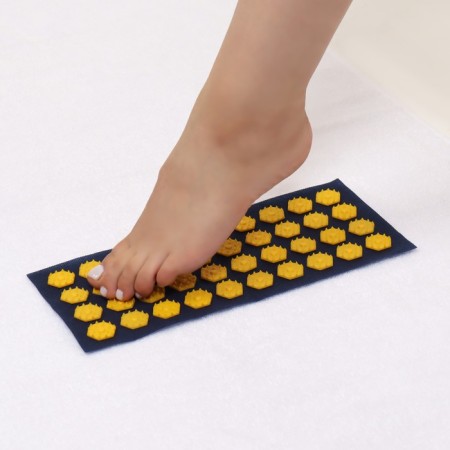 Iplikator-river, the basis of Spanbond, 40 modules, 14 × 32 cm, dark blue/yellow color-4