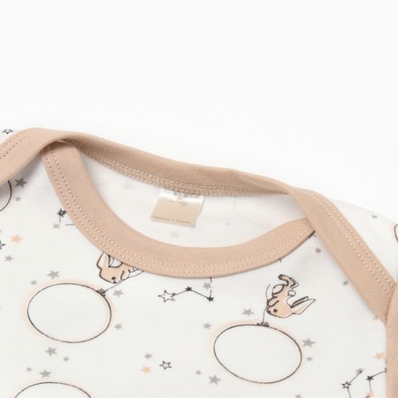 Body with a long sleeve, beige color/hares, height 68-1