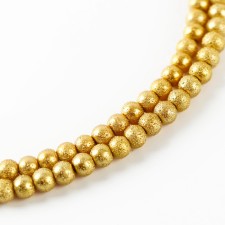 Glass beads, set 140 pcs., Size 1 pc. - 6 mm, color yellow gold