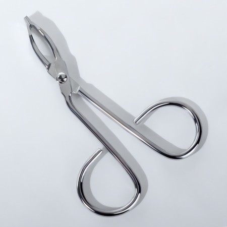 Pinzet in the form of scissors, curved, 8 cm, silver color-7