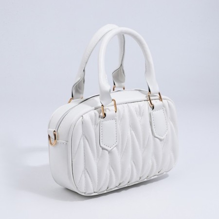 Bag Cross-Bodi with a zipper, white color-1