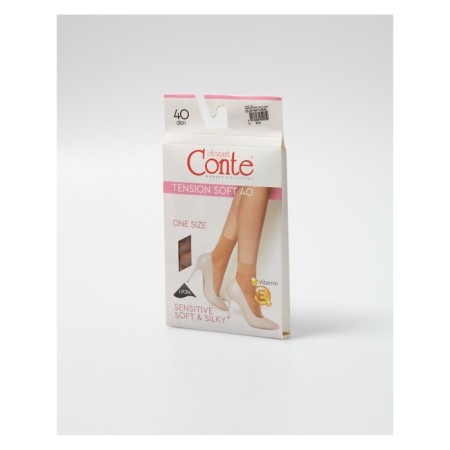 Women's socks with a compacted eye Elegant Tension Soft 40, size 23-25, color Natural-4