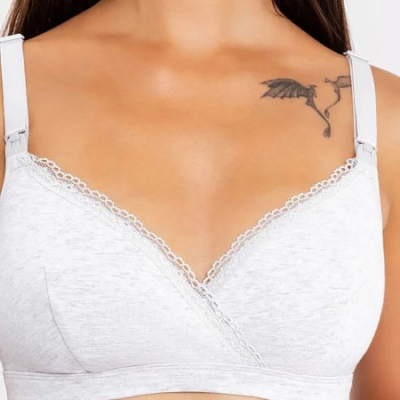 Women's bra for feeding, color gray melange, size 75c-2