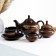 Tea Service "Ornament" old, kettle 1l/ sugar bowl 0.5l/ cream 0.3l/ cup 6x0.25l