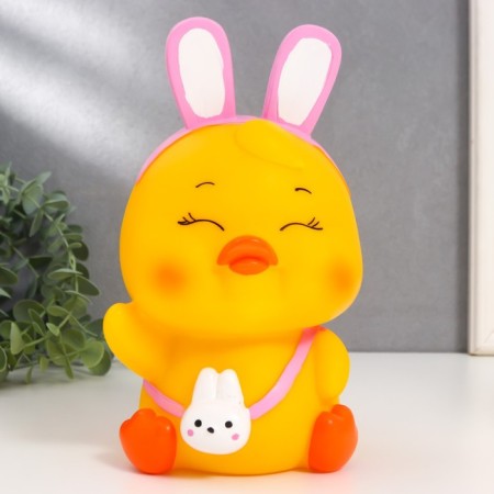 Pig a case Plastic "Duck with hare ears" mix 13x13x23 cm-1