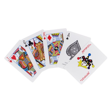 Plastic playing cards "777", 54 pcs, 30 μm, red with gold-1