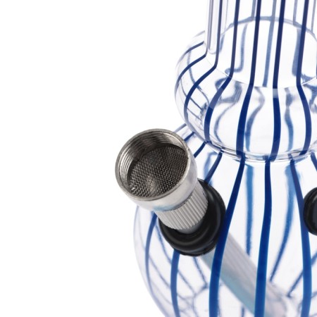 Bong, H-26 cm, "oval ring", acrylic, blue-1