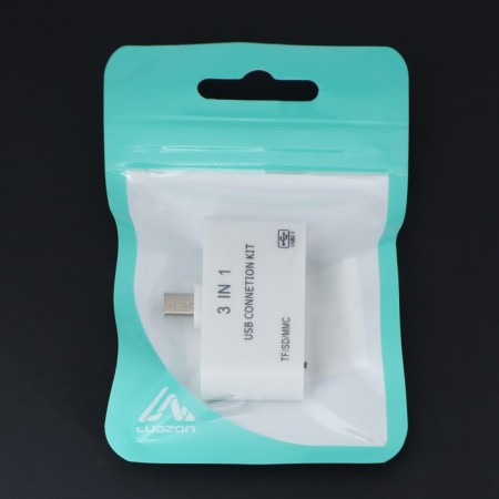 Cartridder -otg Luazon LNCR-100, MicroUSB adapter, USB, Microsd, SD, white-4