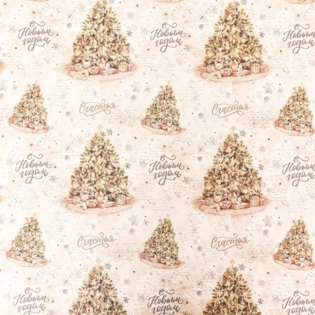 Paper packaging craft White "Winter Tale", 70 x 100 cm, 1 sheet-3