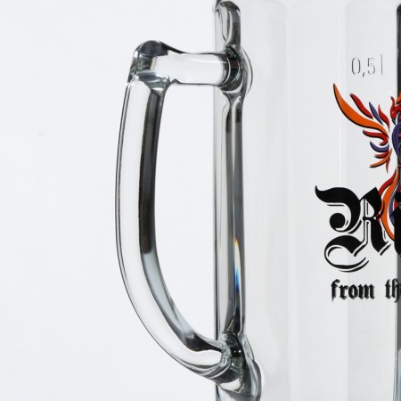 Glass mug for beer "Hamburg. RAZ Frome ASHES, 500 ml, MIX drawing-2