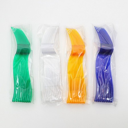 Plastic single -plastic, transparent, 18 cm, set 10 pcs, color mix-4