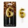 Candle for the cake, number "6", gold, 4 x 10 cm.