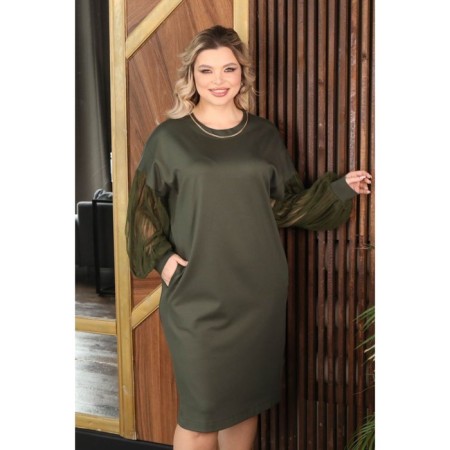 Women's dress, size 62, khaki color-5