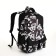 School backpack of textiles with lightning, external pocket, black color