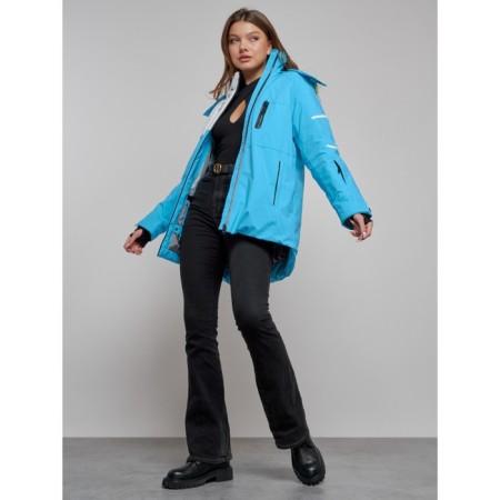 Ski jacket female, size 44, blue color-11