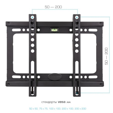 Kromax Ideal-5 bracket, fixed, 15-47 ", up to 35 kg, 20 mm from the wall, black-4