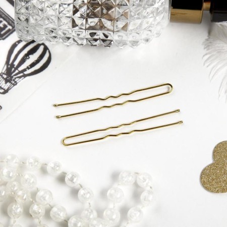 Hair hairpins "Classic" (set 10 pcs) 6 cm, gold