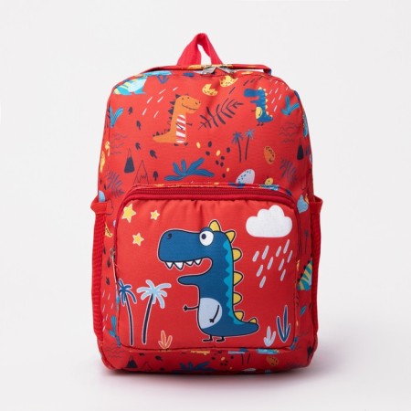 Baby backpack on lightning, 3 outer pockets, red color-3