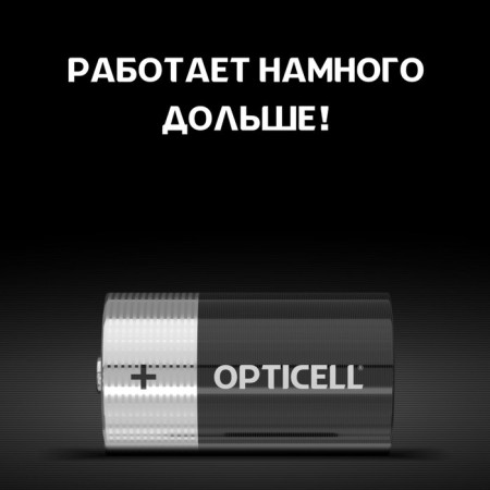Alkalin battery Opticell, D, LR20-2BL, 1.5V, blister, 2 pcs-4