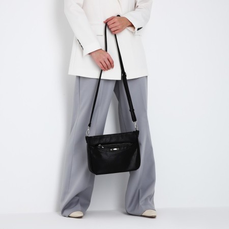 Bag Cross-Bodi with a zipper, black color-8