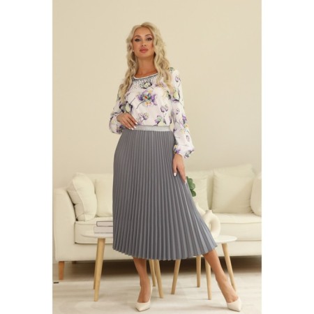 Female blouse, size 42, white, purple color-11