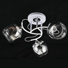 Lamp Ceiling Economy Service 10095/3wt+CR CR, 3x60W, E27, 26x45x45 cm, white color