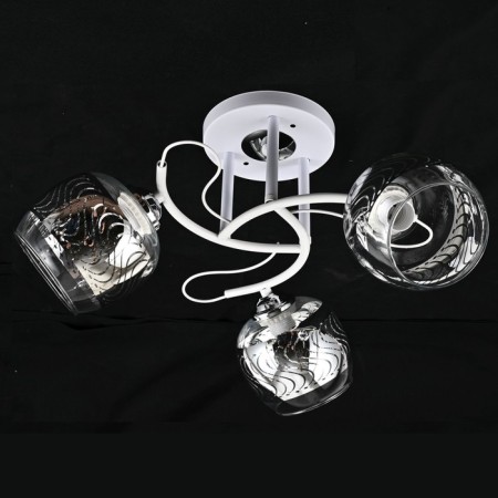 Lamp Ceiling Economy Service 10095/3wt+CR CR, 3x60W, E27, 26x45x45 cm, white color