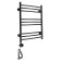 Domoterm electric heated towel rail "Calipso" P9, 500x700 mm, left, black matte