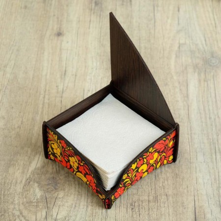 Wooden napkin "Black Khokhloma", color-1