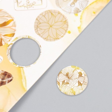Decor for creativity cardboard "Chips and buttons. Golden" 24 pcs 13x16.5 cm-4