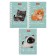 Notebook, A7, 40 sheets, in a cage, on a crest, "Koshariki", cover coated cardboard, OFSET block, mix