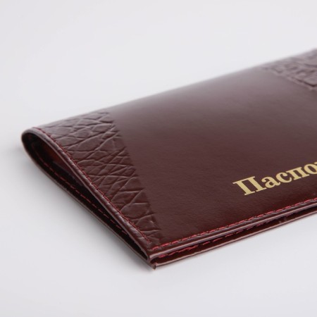 Cover for passport, burgundy color-4