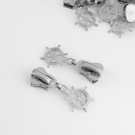 Automatic castle for lightning "Tractor", No. 8, decorative, 10 pcs, Nickel color-1