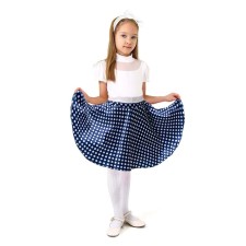 Carnival set “Stelaags 5”, blue skirt in white peas, belt, bandage, height 110-116 cm