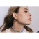 Earrings "cafs" cuffs, set 3 pcs, white color in silver