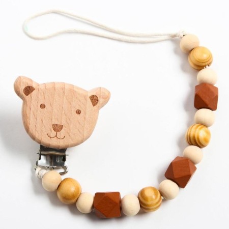 Holder for the nipple - dummy "Bear", wooden-2
