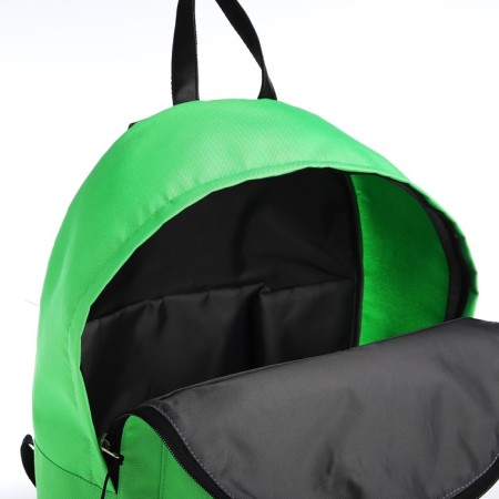 Backpack from textiles on lightning, Erich Krause, 1 pocket, green color-5