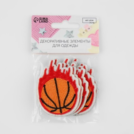 Glue patch for clothes, shoes, bags "basketball", 6 × 4 cm-5